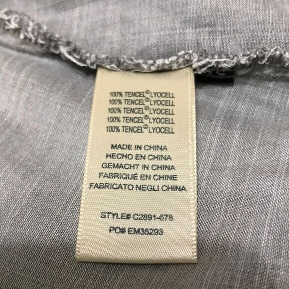 * Anthropologie Cloth & Stone Shirt Size XS Ombre Gray Long Sleeves Roll Button - Picture 7 of 8